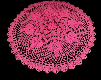 round doily 19"-burgundy doily-crochet doily-crochet tablecloth-crochet doilies-crochet gift- crocheted doily-crochet napkin