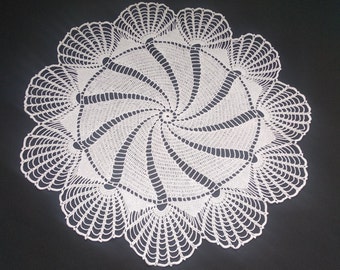 New white crochet doily 22.4 inches-crochet tablecloth-handmade decor