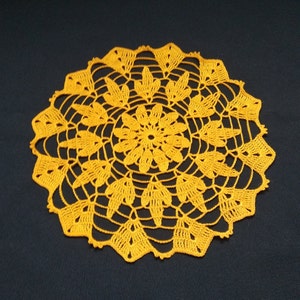 New yellow crochet doily-crochet tablecloth image 3