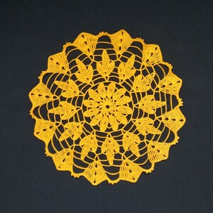 New yellow crochet doily-crochet tablecloth image 4