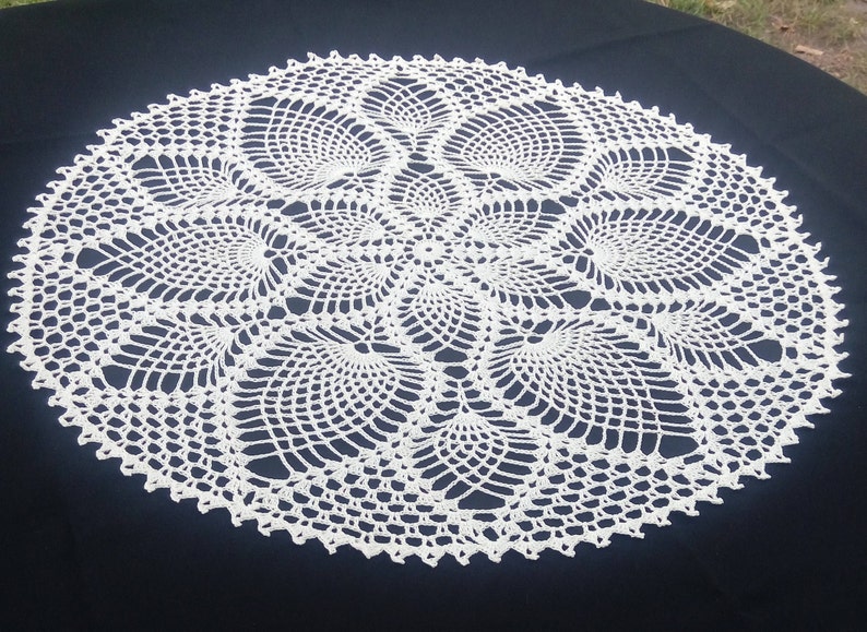 New light beige crochet doily-crochet tablecloth image 2