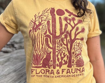 Desert Flora & Fauna T-Shirt, Southwestern US Design
