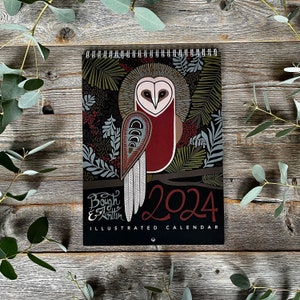 Feathered Friends 2024 Wall Calendar: Watercolor Bird