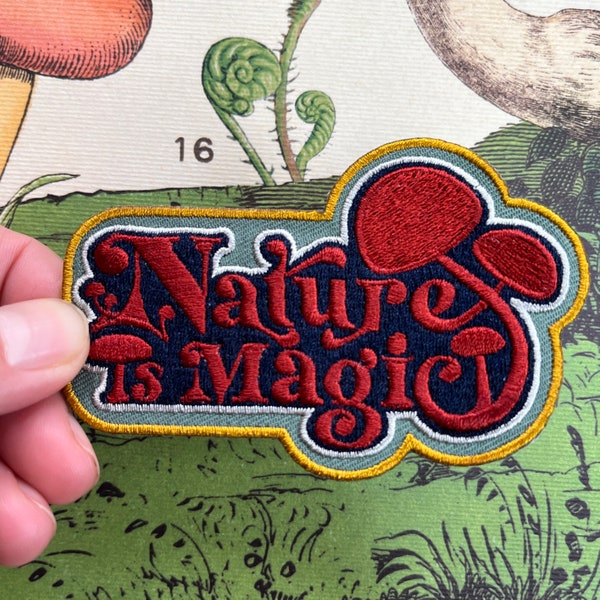 Champignon | La nature est magique | Patch à coudre | Patch pour sac à dos | Patchs pour vestes | Champignons magiques | Art naturel | Art champignon