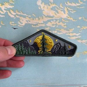 Mountain Moon Phase Embroidered Patch, Hiker Gift