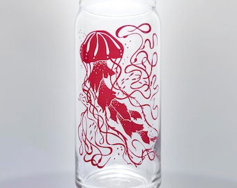 Beer Lovers Gift | Beer Glass | Pint Glass | Jellyfish | Ocean |