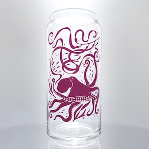 Beer Lovers Gift | Beer Glass | Pint Glass | Octopus | Ocean |