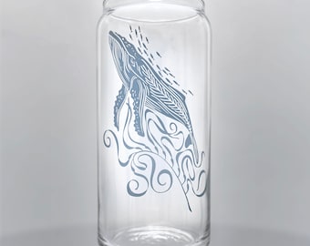 Beer Lovers Gift | Beer Glass | Pint Glass | Humpback Whale | Ocean |