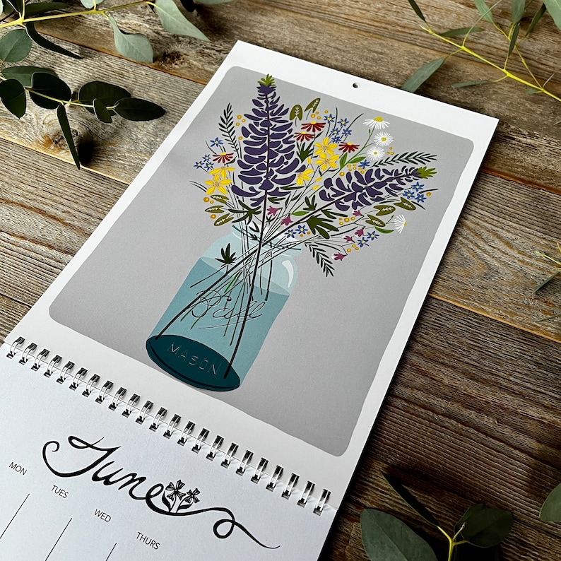 2024 Calendar Botanical Floral Garden Forest Northwest Woodland Wall Calendar Art Calendar West Coast 2024 Art Calendar image 6