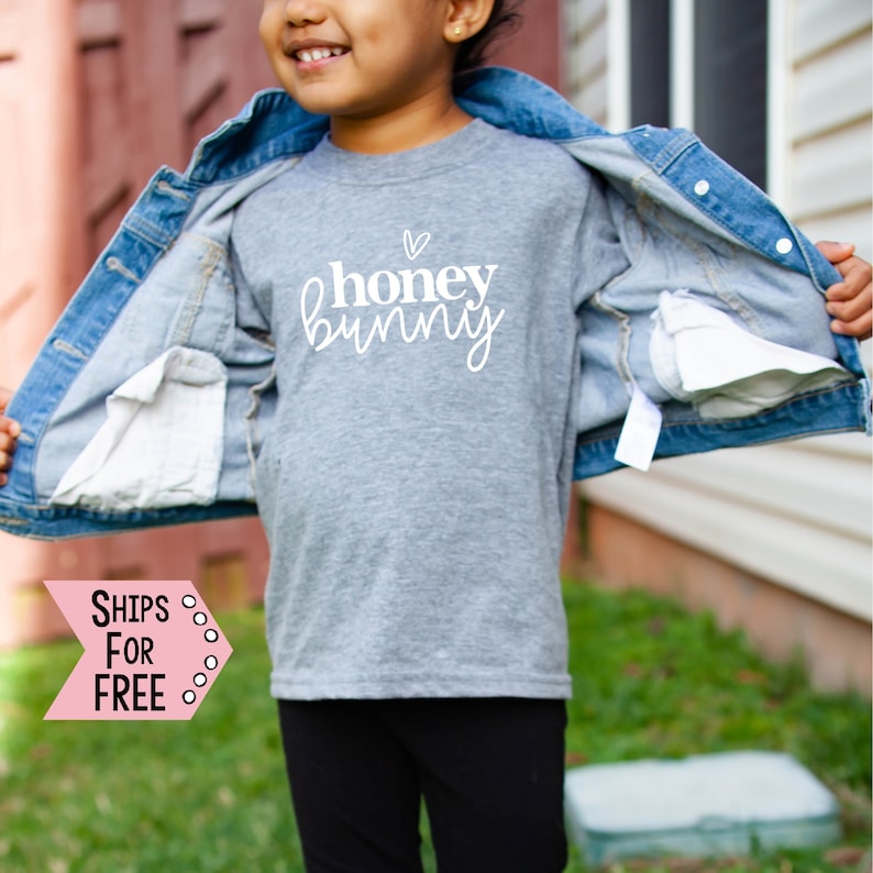 April Baby Coming Home Outfit Honey Bunny Toddler Long Sleeve Shirt Easter Day Bodysuit Toddler Tee Spring Outfit