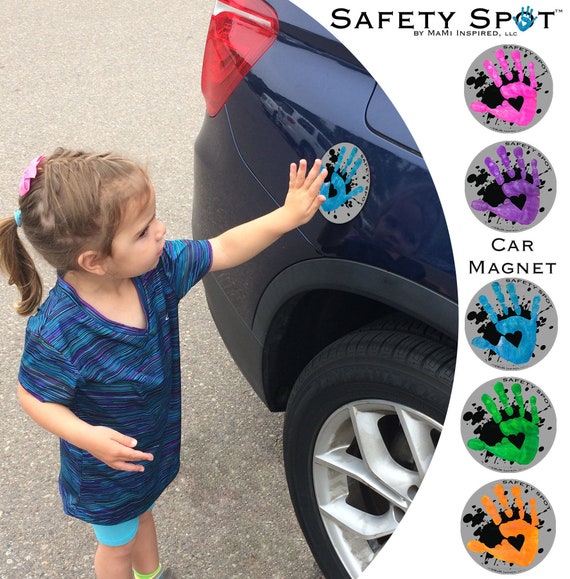 Safety Spot ™ SPLAT Kids Hand Car Magnet, Toddler Child Handprint Car, Kids  Car Safety Parking Lot Safety Handprint Safe Spot to Stand GRAY 