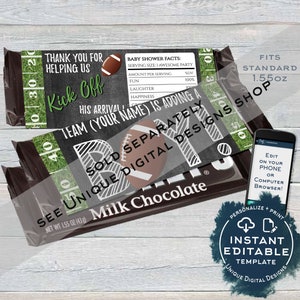 Football Baby Shower Invitation Baby Sprinkle Baby Boy Invite Touchdown Chalkboard Digital Template Custom Printable INSTANT EDITABLE 5x74x6 image 8