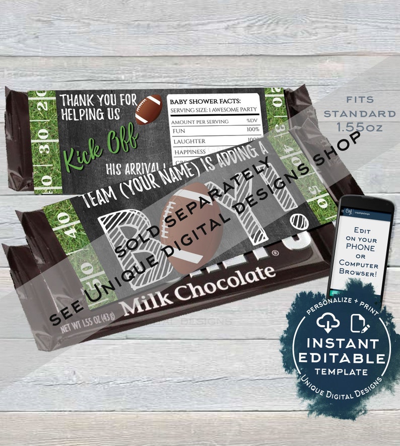 Football Baby Shower Invitation Baby Sprinkle Baby Boy Invite Touchdown Chalkboard Digital Template Custom Printable INSTANT EDITABLE 5x74x6 image 8