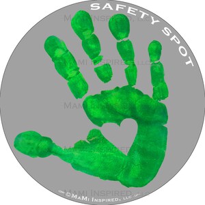 Safety Spot ® Kids Hand Car Magnet, Toddler Child Handprint Car Safety, Kids Car Safety Parking Lot Safety Handprint Safe Spot to Stand GRAY image 5