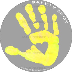 Safety Spot ® Kids Hand Car Magnet, Toddler Child Handprint Car Safety, Kids Car Safety Parking Lot Safety Handprint Safe Spot to Stand GRAY image 8