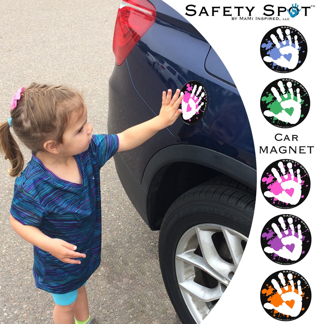 Colored Safety Spot ® Kids Hand Car Magnet, Child Handprint Car Safety ...