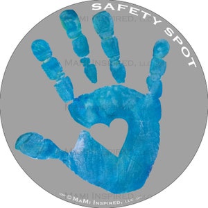 Safety Spot ® Kids Hand Car Magnet, Toddler Child Handprint Car Safety, Kids Car Safety Parking Lot Safety Handprint Safe Spot to Stand GRAY image 4
