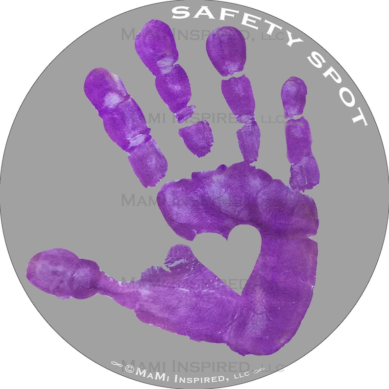Safety Spot ® Kids Hand Car Magnet, Toddler Child Handprint Car Safety, Kids Car Safety Parking Lot Safety Handprint Safe Spot to Stand GRAY image 3