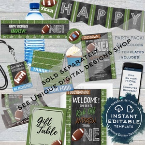 Football Baby Shower Invitation Baby Sprinkle Baby Boy Invite Touchdown Chalkboard Digital Template Custom Printable INSTANT EDITABLE 5x74x6 image 9