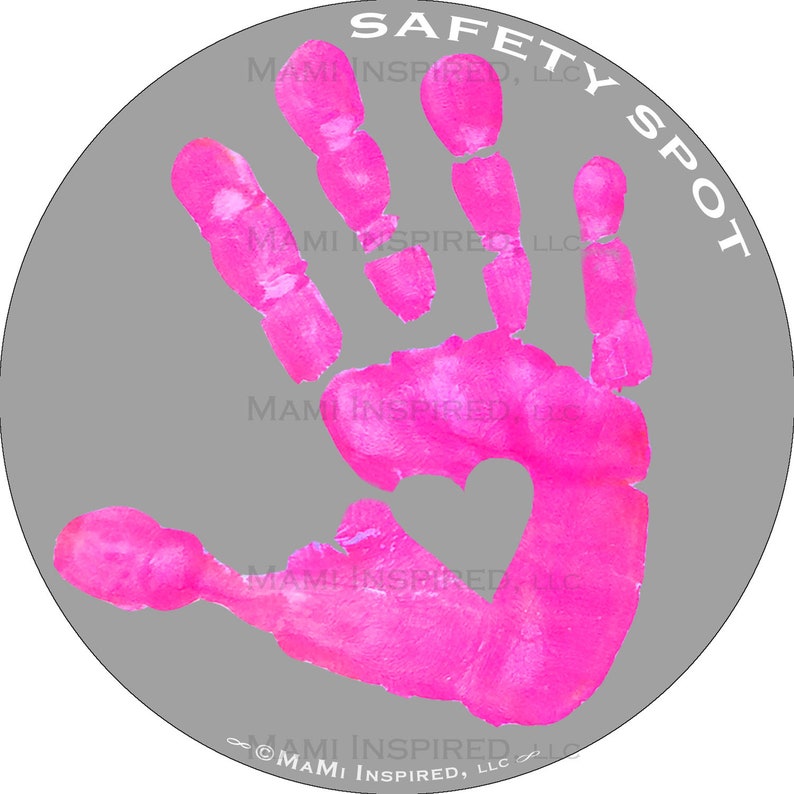 Safety Spot ® Kids Hand Car Magnet, Toddler Child Handprint Car Safety, Kids Car Safety Parking Lot Safety Handprint Safe Spot to Stand GRAY image 7