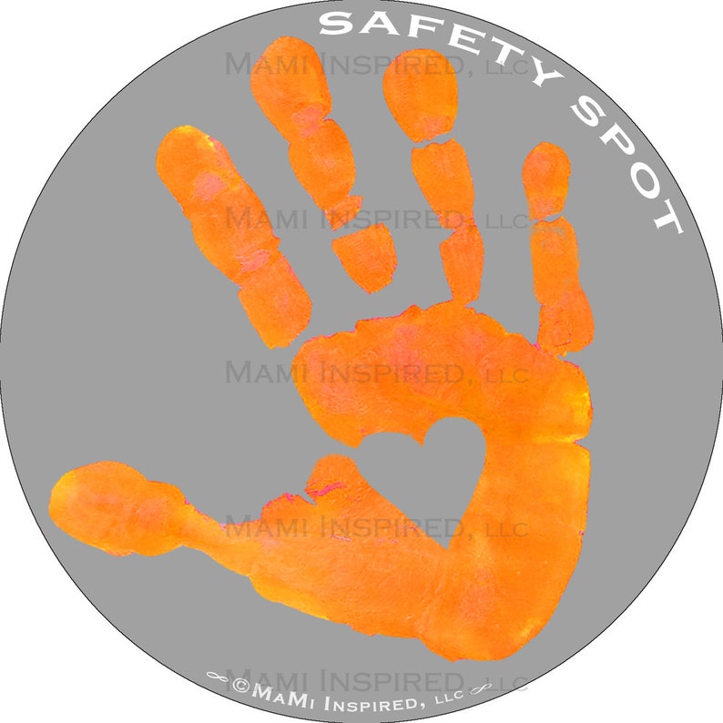 Safety Spot ® Kids Hand Car Magnet, Toddler Child Handprint Car Safety, Kids Car Safety Parking Lot Safety Handprint Safe Spot to Stand GRAY image 6