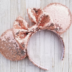 Disney Ears, Rose Gold Minnie Mouse Ears, Rose Gold Ears, Mickey Ears, Rose Gold, Minnie Ears, Minnie Mouse Ears, Rose Gold