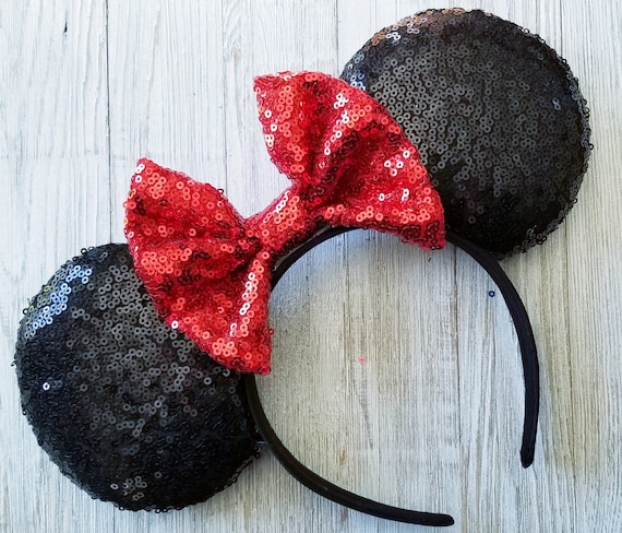 Disney Black Minnie Mouse Ears Headband with Bow Minnie Mouse Ear Headband with Satin Bow for Adults – Black  main image 4