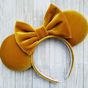 Yellow Velvet Minnie Ears, Velvet Minnie Ears, Mickey Ears, Velvet Disney Ears, Disney Ears, Minnie Ears, Mickey Ears, Fall Minnie Ears