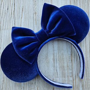 Disney Ears, Minnie Ears, Mickey Ears, Royal Blue Velvet Mickey Ears, Blue Velvet Minnie Ears, Blue Disney Ears, Blue Minnie Ears, Blue Ears