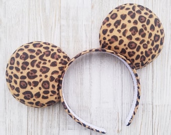 Animal print minnie ears, mickey ears, minnie ears, minnie mouse ears, mickey mouse ears, disney ears, cheetah print minnie ears, cheetah