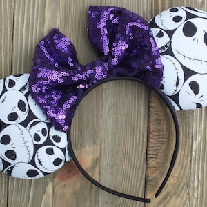 Halloween Minnie Ears, Disney Ears, Minnie Mouse Ears, Mickey Ears, Jack Skellington Mickey Ears, Mouse Ears, Halloween Ears