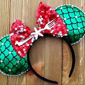 Little Mermaid ears , Minnie Mouse Ears , Ariel Mickey Ears, Ariel Ears , Ariel Minnie Ears , Mouse Ears , Disney Ears, Headband Ears,