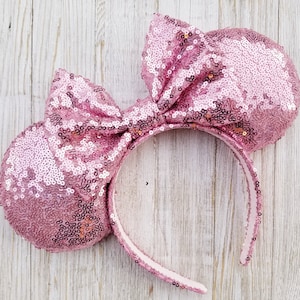 Minnie Mouse Ears, Rose Minnie Mouse Ears, Sequin Minnie Mouse Ears, Minnie Ears, Disney Ears, Mickey Ears, Mickey Mouse Ears, Sparkly Ears