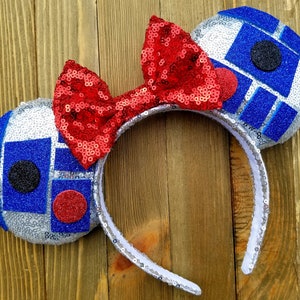 R2D2 Minnie Mouse Ears, Disney Ears, Minnie Ears, R2D2 Mickey Ears, Star Wars Mickey Ear, Mickey Ears, Unique Disney Ears, Disney Ears, Ears