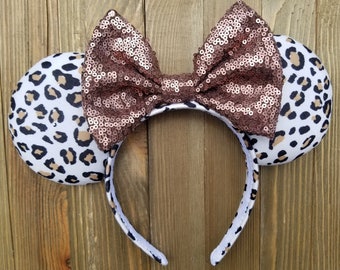 Cheetah minnie ears, cheetah mickey ears, minnie ears, mickey ears, minnie mouse ears, mickey mouse ears, disney ears, disney minnie ears,