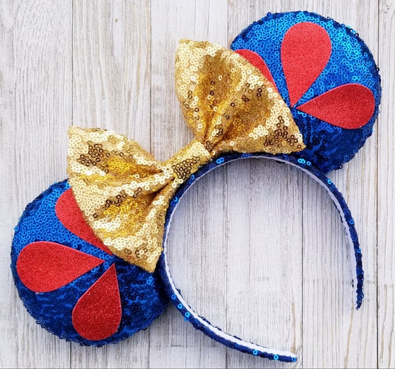Snow White Inspired Minnie Ears Headband with Bows & Sequins 104099s1.jpg main image 3