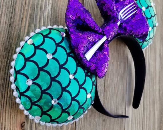 Disney Parks Teal & Purple Sequin Minnie Ears • NWT Ariel-Inspired Headband Ariel Ear Headband for Adults – The Little Mermaid | Disney  main image 3