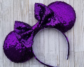 Halloween Disney Ears, Purple Disney Ears, Purple Minnie Ears, Purple Mickey Ears, Purple Minnie Mouse Ears, Disney Ears