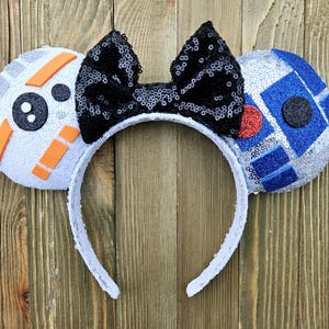 R2D2 Minnie Mouse Ears,BB8 Minnie Ears, Disney Ears, Minnie Ears, R2D2 Mickey Ears,BB8 Mickey Ears Star Wars Mickey Ears, Mickey Ears