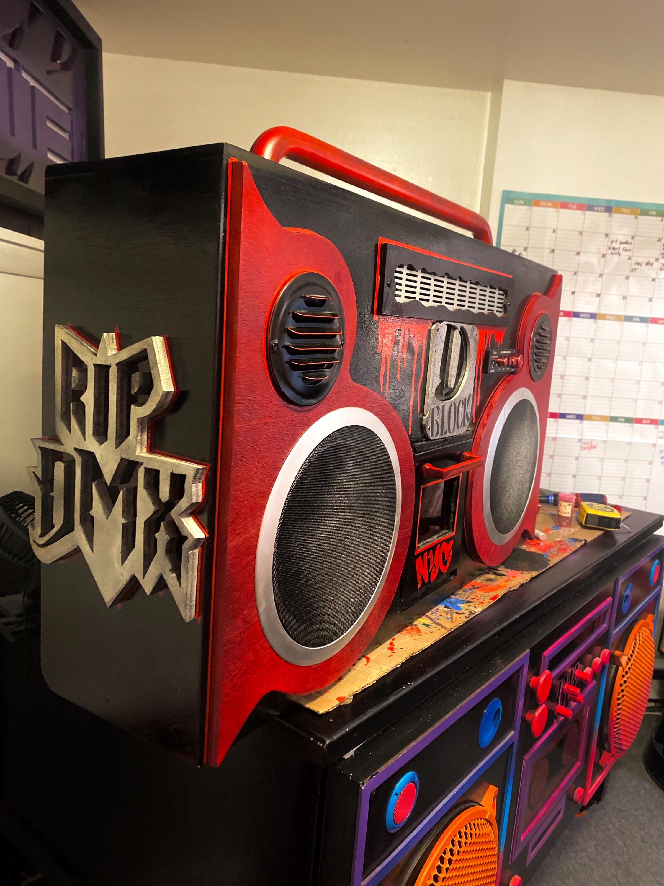 Handmade LOX/DMX Tribute Boombox With Bluetooth Amplifier,led