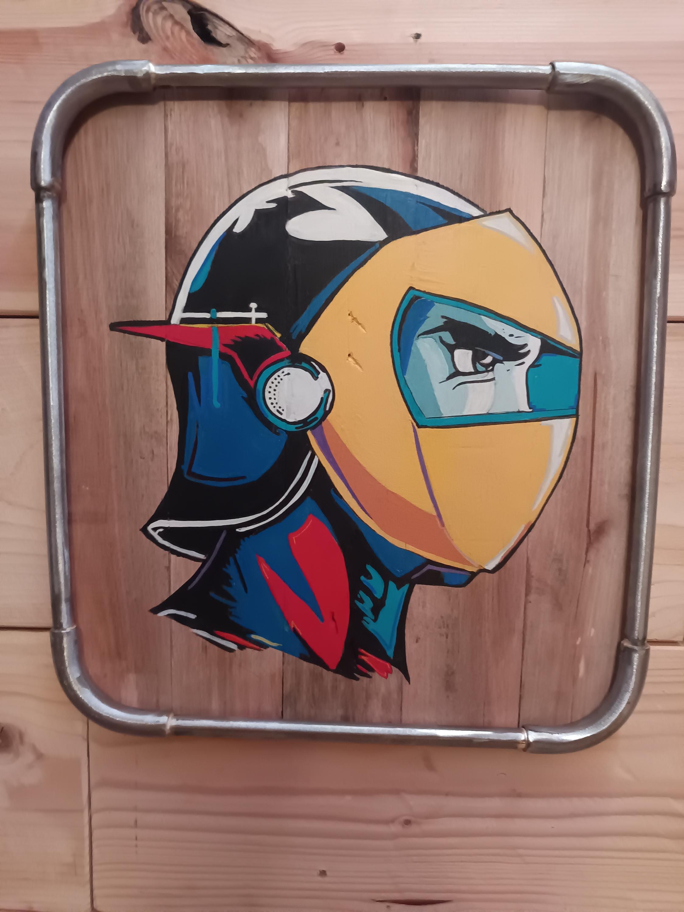Goldorak / Grendizer / Goldrake - Cadre en relief 32x23cm - Tête Gold