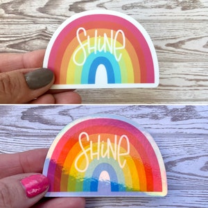 PINK ROBYN DEKOR "Shine" Regenbogen Vinyl Sticker (matt oder holographic)