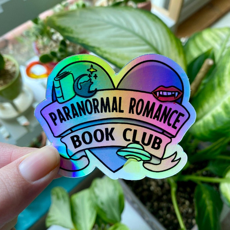 Paranormal Romance Book Club Holographic Vinyl Sticker PNR Bookish Sticker image 1
