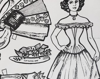 1830 Vintage Papierpuppe – Historischer Ausschnitt aus Kostüm Museum, Bath – Sofortiger digitaler Download PDF/JPG