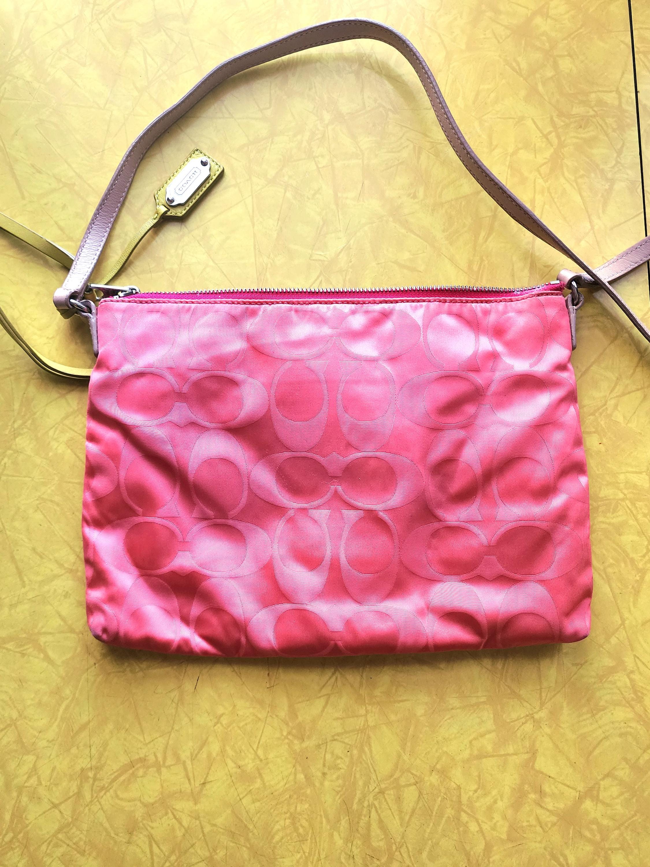 Vintage Coach Pink Crossbody Bag With Signature C Pattern