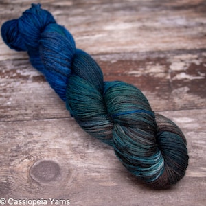 Classic Sock Yarn - Mariner (dark blue) British Polwarth wool hand dyed