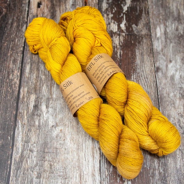 BFL Silk 4Ply Yarn - Pumpkin spice - British wool hand dyed