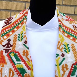 Retro Stoff Geistliche Stola: Upcycled Abstraktes Design