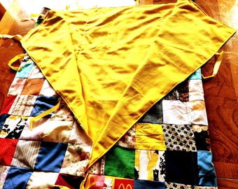 Upcycled patchwork quilt burial funeral shroud with wee pillow, keepsake bag and wool pad