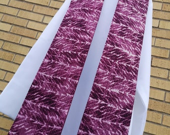 Unique tie dyed look purple clergy stole, reversible with a solid purple backing for religious leaders, ministers, priests, pastors, clerics